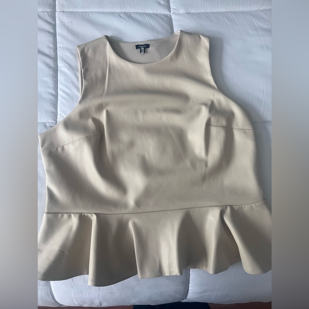 Express faux leather peplum top